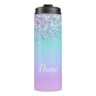 Mermaid Glitter Thermal Personalised Tumbler