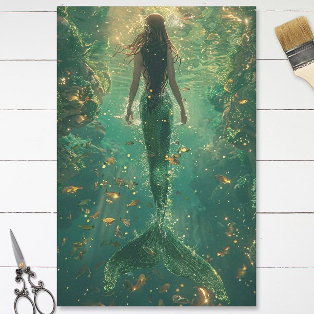 Mermaid Golden Glow Decoupage Tissue Paper (Creator Uploaded)