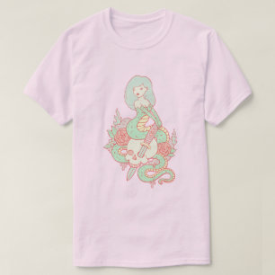 Mermaid Goth Snake & Skull T-Shirt   Kawaii Mermai