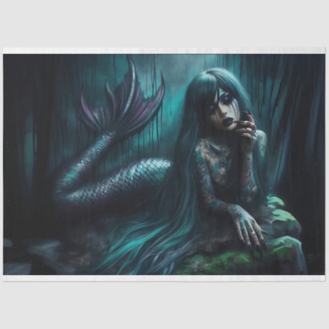 Mermaid Goth Tissue Paper (Front)