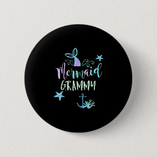 Mermaid grammy birthday mermaid family matching 6 cm round badge