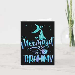 Mermaid Grammy Funny Women Family Matching Party Card