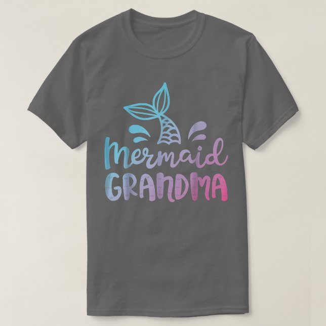 Mermaid Grandma Funny Grandmother Family Matching  T-Shirt (Design Front)