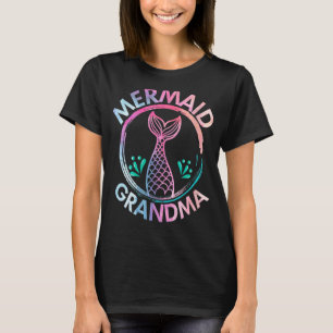 Mermaid Grandma Grandmother Family Matching Birth T-Shirt