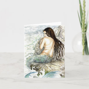 Mermaid Greeting Card- Watercolour fantasy art Holiday Card