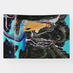 Mermaid grotto shower banner