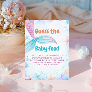 Mermaid Guess The Baby Food Baby Shower Game Sign