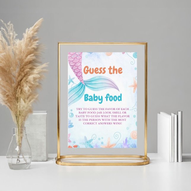 Mermaid Guess The Baby Food Baby Shower Game Sign (Creator Uploaded)