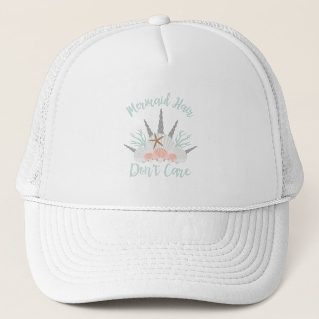 Mermaid Hair Don't Care Trucker Hat (Front)