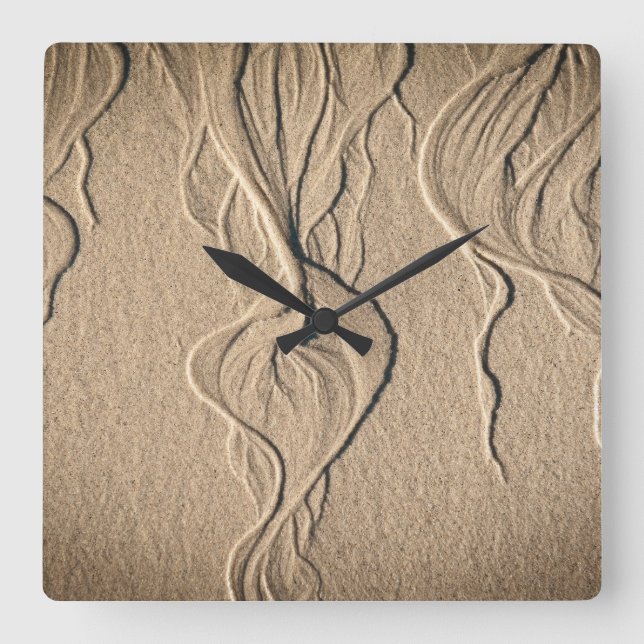 Mermaid Hair on the Beach Square Wall Clock (Front)