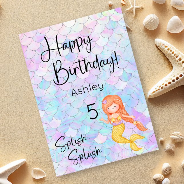 Mermaid Happy Birthday Card (Creator Uploaded)