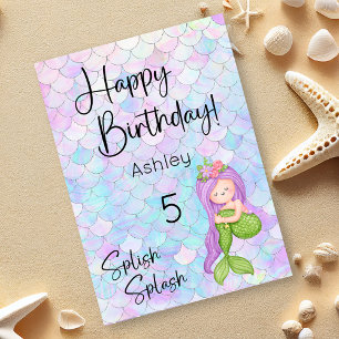 Mermaid Happy Birthday Card