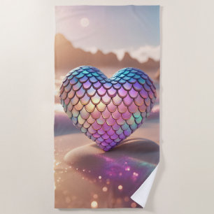 Mermaid Heart Beach Towel