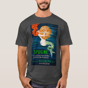 Mermaid Holding a Sponge Italian Advertisement Vin T-Shirt