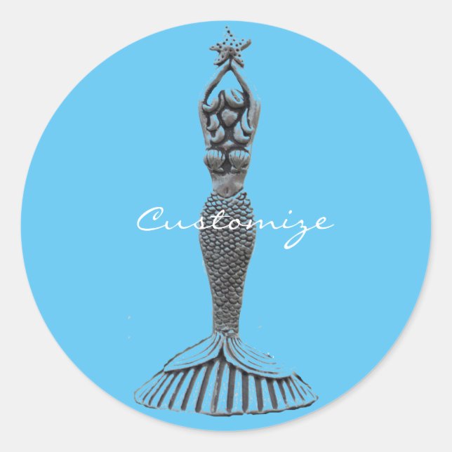 Mermaid Holding Star Thunder_Cove Classic Round Sticker (Front)