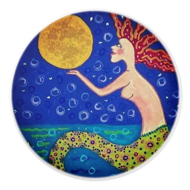 Mermaid Holding the Moon Knob (Front)