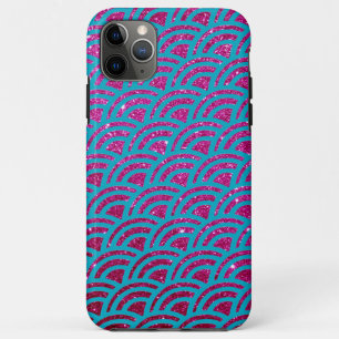 Mermaid Hot Pink Faux Glitter Ombre Case-Mate iPhone Case