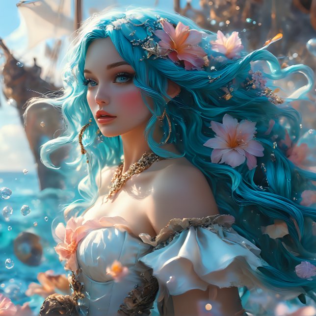 Mermaid Icy Blue - Pirates Cove decoupage  Tissue Paper (Creator Uploaded)