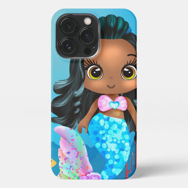 Mermaid II iPhone 13 Pro Slim Fit Case, Glossy iPhone Case (Back)
