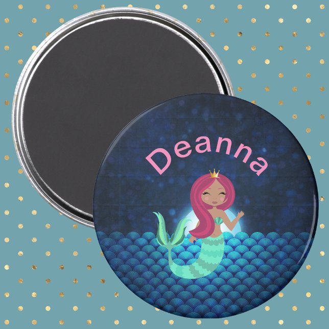 Mermaid in a Magical Moonlit Ocean Magnet (Creator Uploaded)