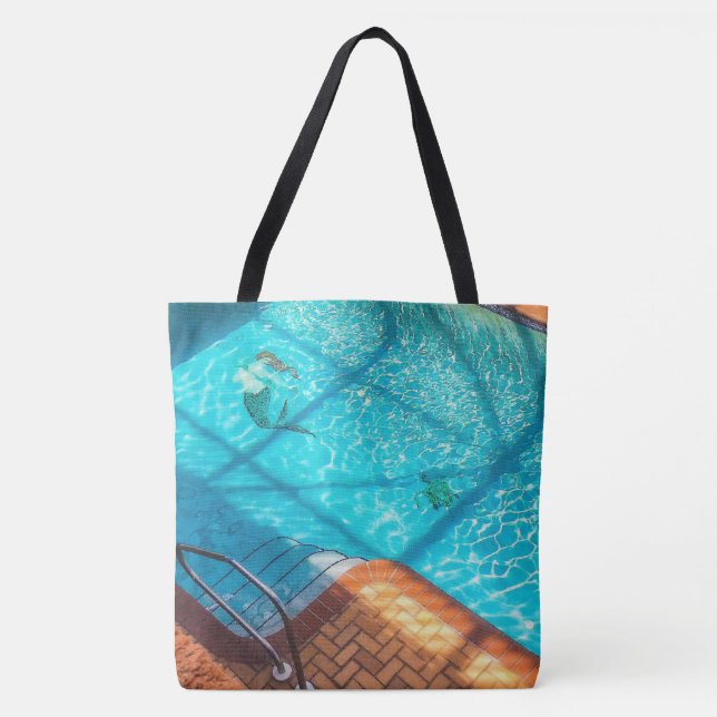 Mermaid in a Swimming Pool Tote Bag (Front)