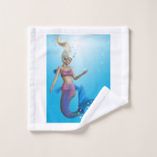 Mermaid in Aqua Bath Towel Set