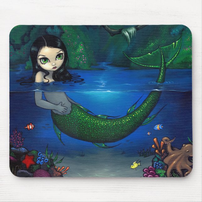 "Mermaid in Her Grotto" Mousepad (Front)