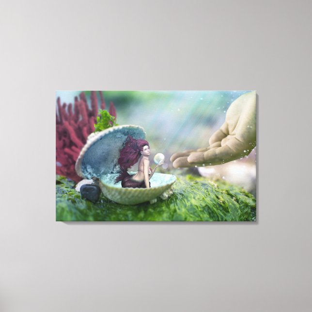 Mermaid in Shell Canvas Print (Front)