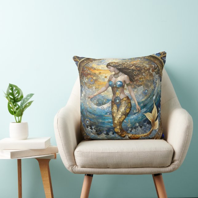 Mermaid in the Ocean Waves Cushion (Chair)