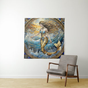 Mermaid in the Ocean Waves Tapestry