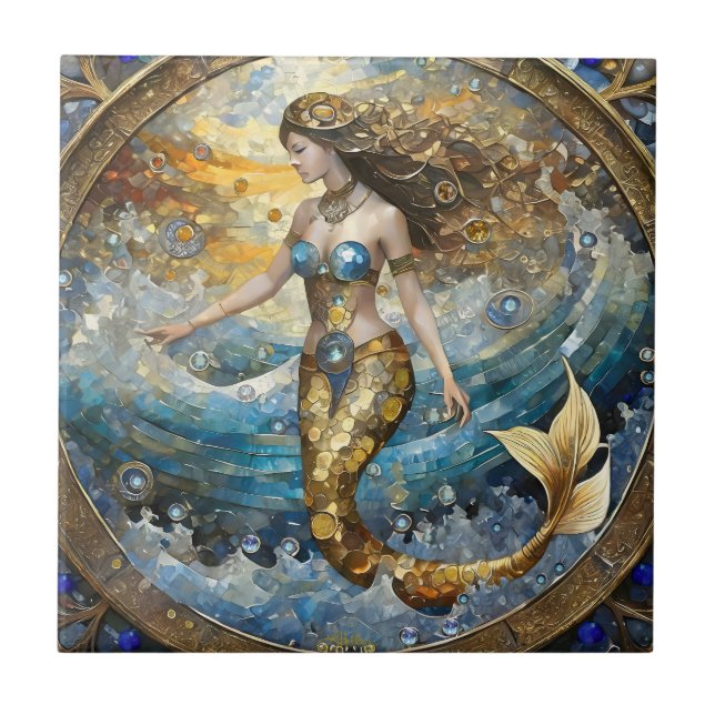 Mermaid in the Ocean Waves Tile (Front)