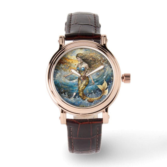 Mermaid in the Ocean Waves Watch (Front)