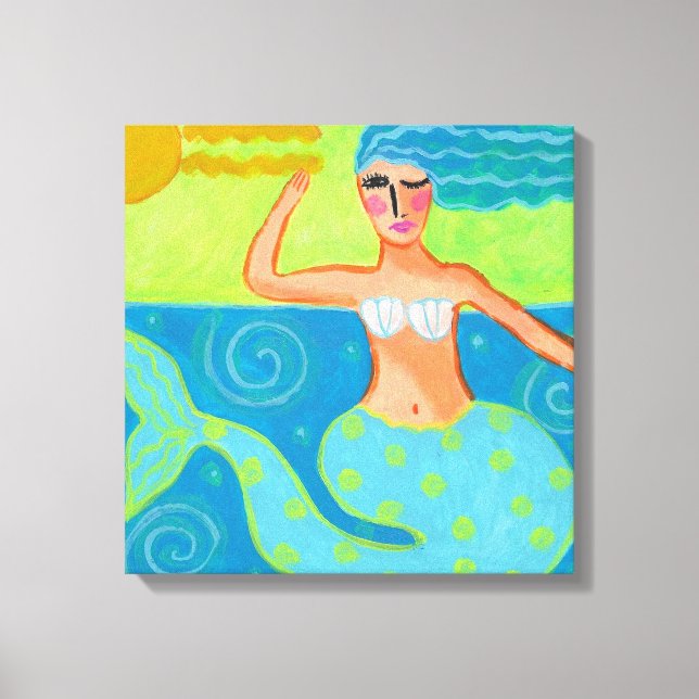 Mermaid in the Sunshine Abstract Art  Canvas Print (Front)