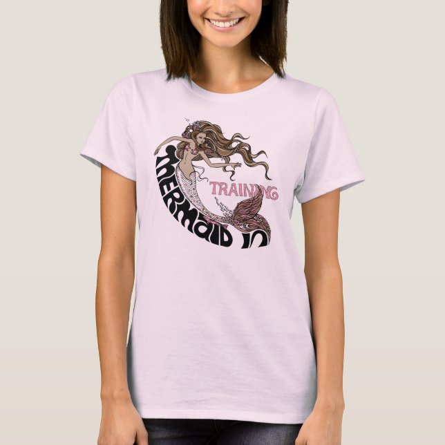 Mermaid in Training (brunette) T-Shirt (Front)