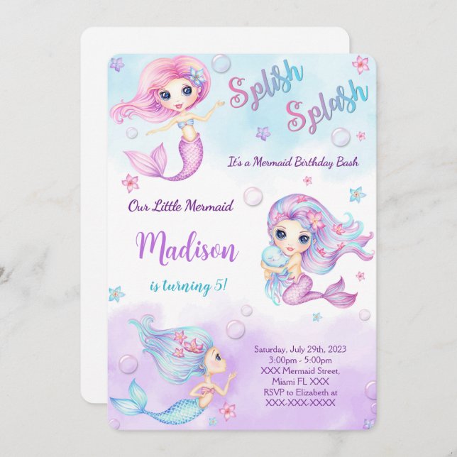 Mermaid Invitation (Front/Back)
