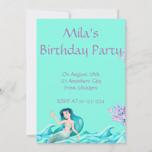 MERMAID INVITATIONS, BIRTHDAY INVITATIONS