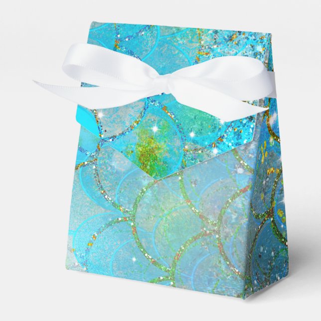 Mermaid Iridescent Pearl Shimmer Birthday Party Favour Box (Front Side)