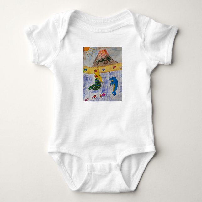 Mermaid Island Baby Bodysuit (Front)