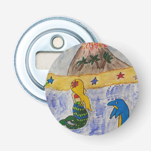 Mermaid Island Button Bottle Opener