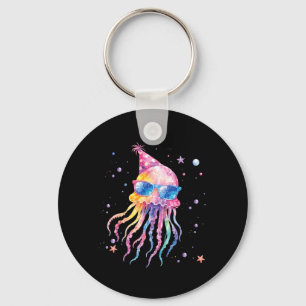 Mermaid Jellyfish Birthday Summer Matching Key Ring