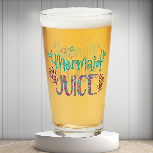 Mermaid Juice Beer Drinking Glass Pint Glitter (Creator Uploaded)