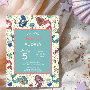 Mermaid Kids Birthday Invitation
