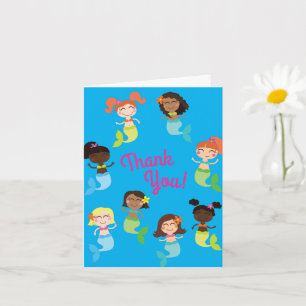 Mermaid Kids Birthday Pool Party Card