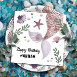 Mermaid Kids Birthday Sea Purple Napkin<br><div class="desc">elegant purple,  pink,  and blue sea ocean mermaid watercolor artwork.  Children's mermaid birthday theme. Easy to personalise. Also available as a digital download!</div>