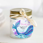 Mermaid Kids Birthday Thank you Favour Tags<br><div class="desc">These enchanting Mermaid round favour tags are the perfect finishing touch to your party favours. Set the stage for an unforgettable mermaid party experience!  Most lettering is editable - click the "Customise Further" button to edit. Matching items in our store Cava party design</div>