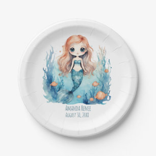 Mermaid Kids Girl Paper Party Plates