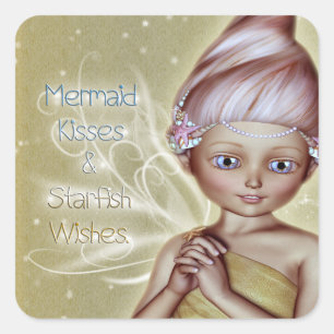 Mermaid Kisses Square Sticker