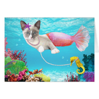 Mermaid Kitten Greeting Card