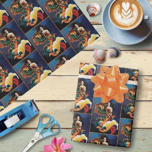 Mermaid Koi Dragon Fantasy Wrapping Paper