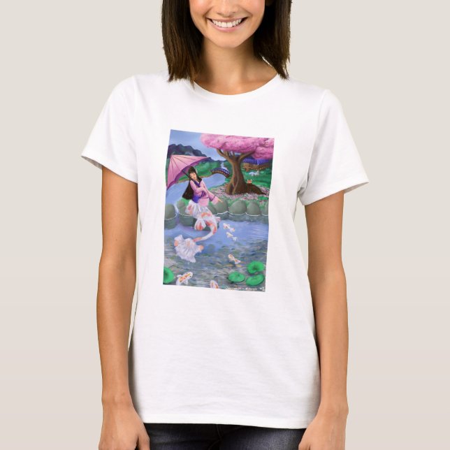 Mermaid Koi landscape T-Shirt (Front)